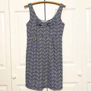 Boden Navy Blue Seashell Print Claire Dress Slub Knit Cotton Sleeveless Casual